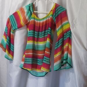 Vall.  Sheer Colorful Top. Size S